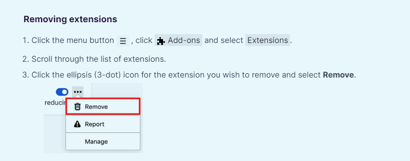 remove extension